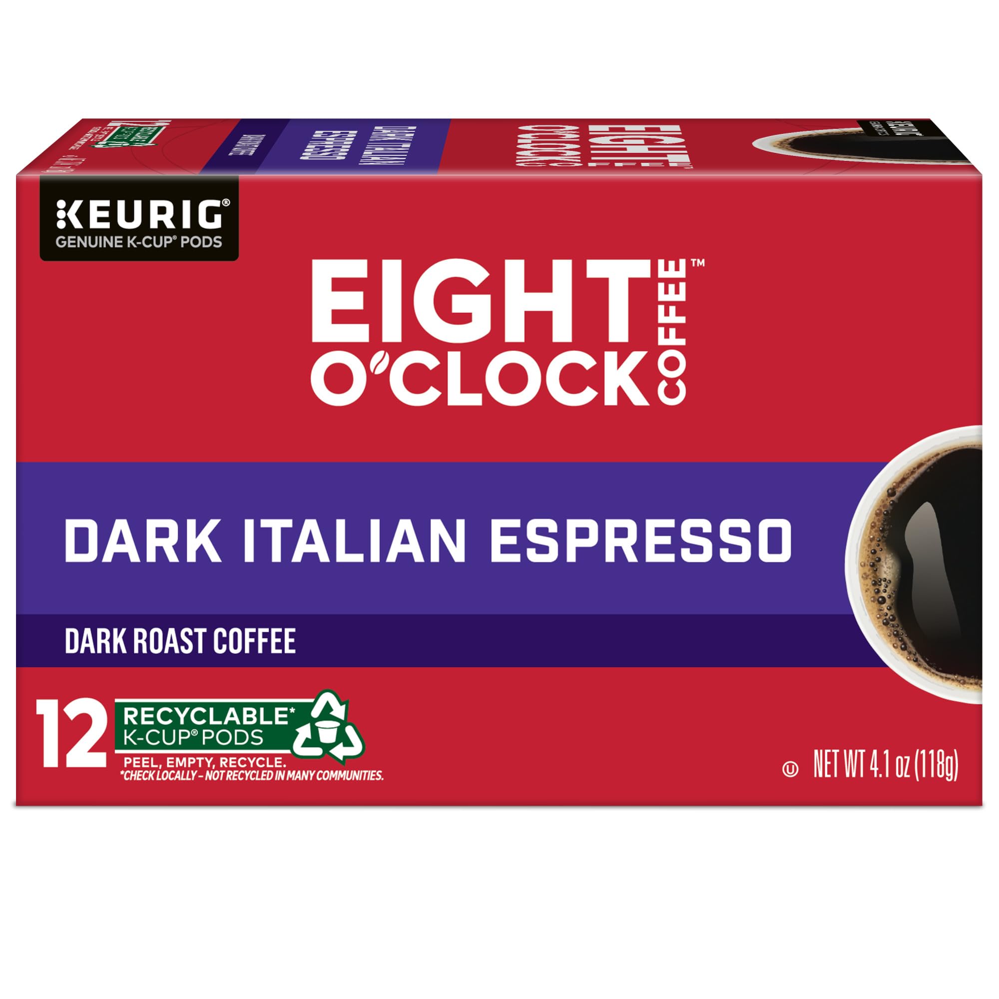 Orthodox Union Kosher certification on Eight O'Clock packaging