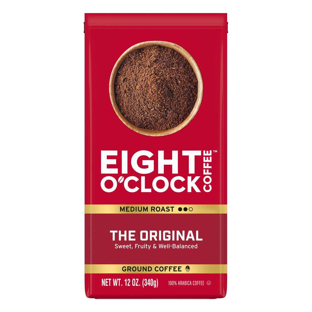 Eight O'Clock Coffee The Original Ground Coffee front pack showcases a balanced medium roast aroma.