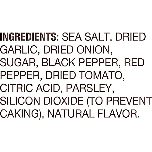Einstein Bros Avocado Toast Seasoning ingredients close-up showing garlic, onion, and lemon notes.