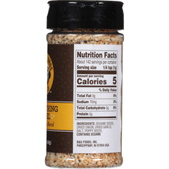 Einstein Bros Everything Bagel Seasoning jar close-up highlighting sesame and seeds