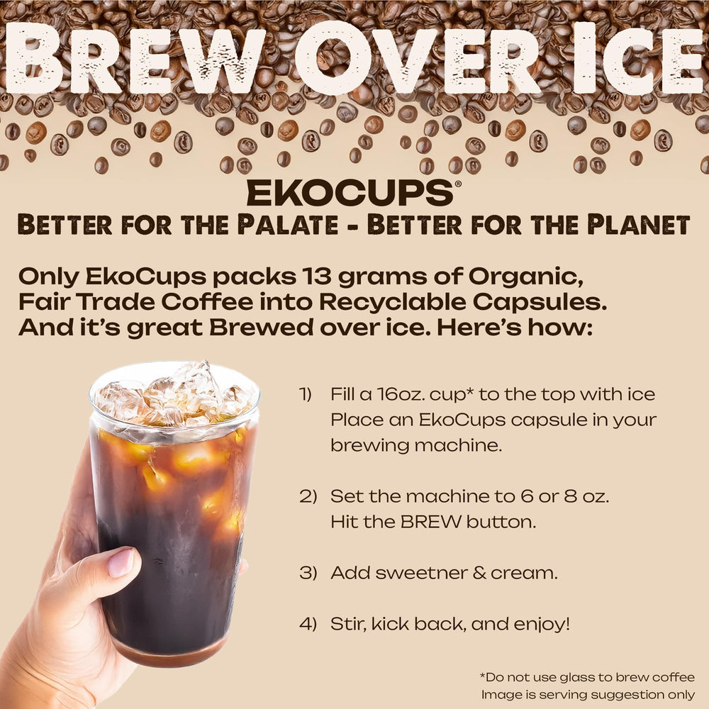 EKOCUPS 40-count organic decaf pods provide consistent brew