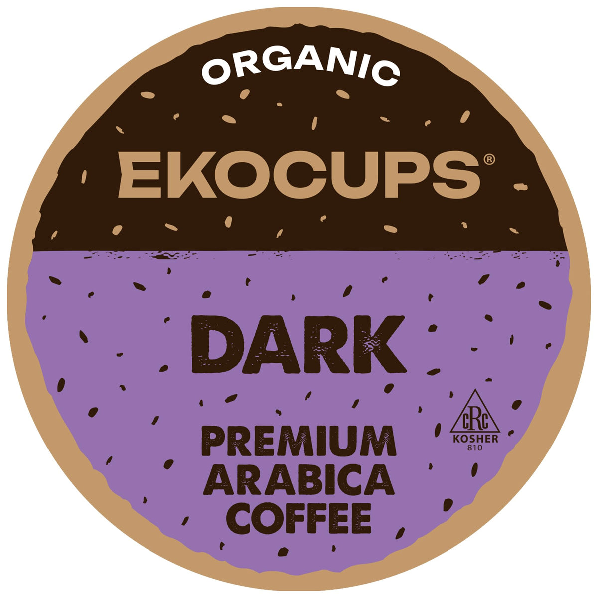 EKOCUPS organic dark roast pod closeup highlighting bold aroma
