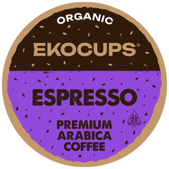 EKOCUPS Organic Espresso Roast Pods deliver a bold, smooth cup with extra coffee per brew.