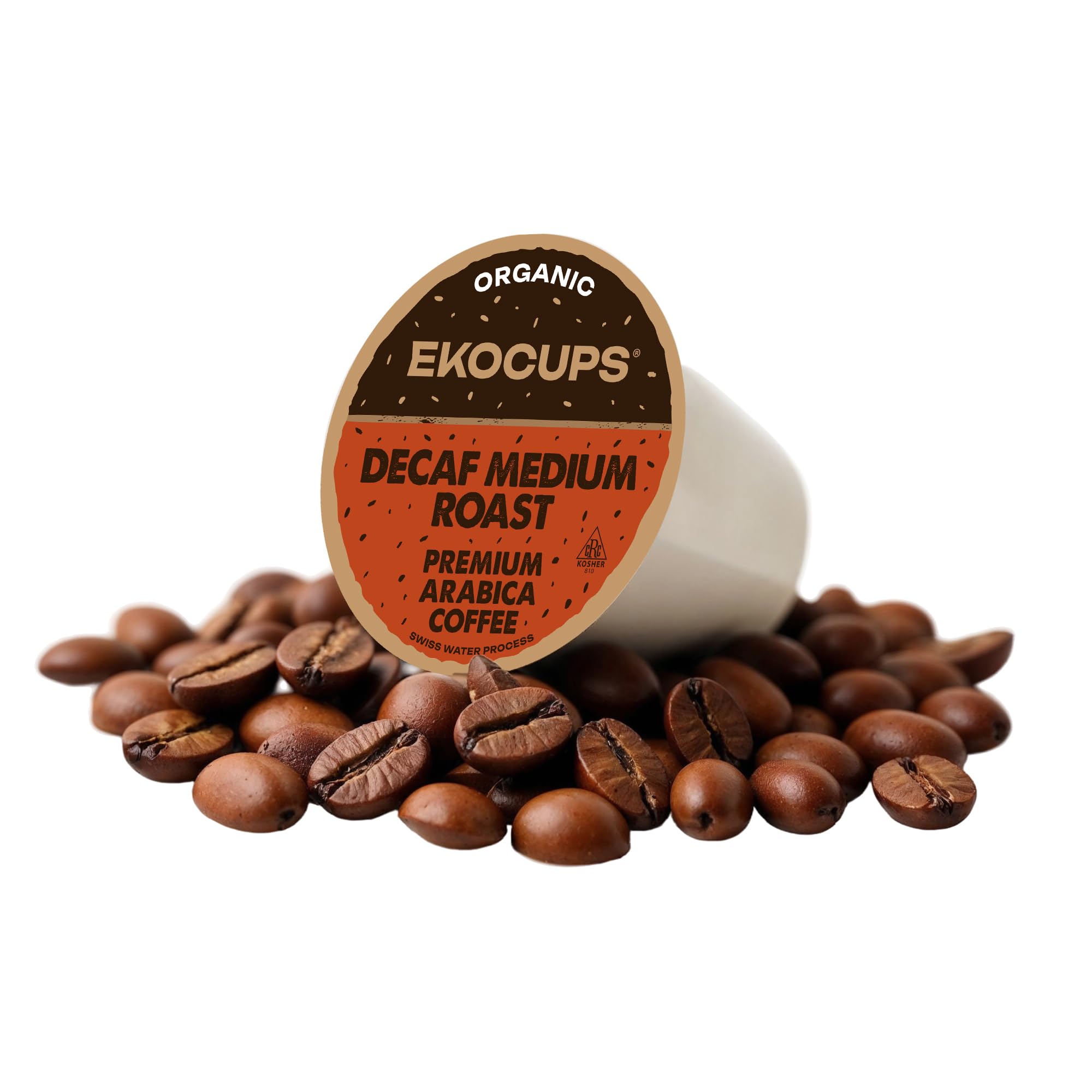 EKOCUPS pod poured over ice, depicting ideal decaf iced coffee usage