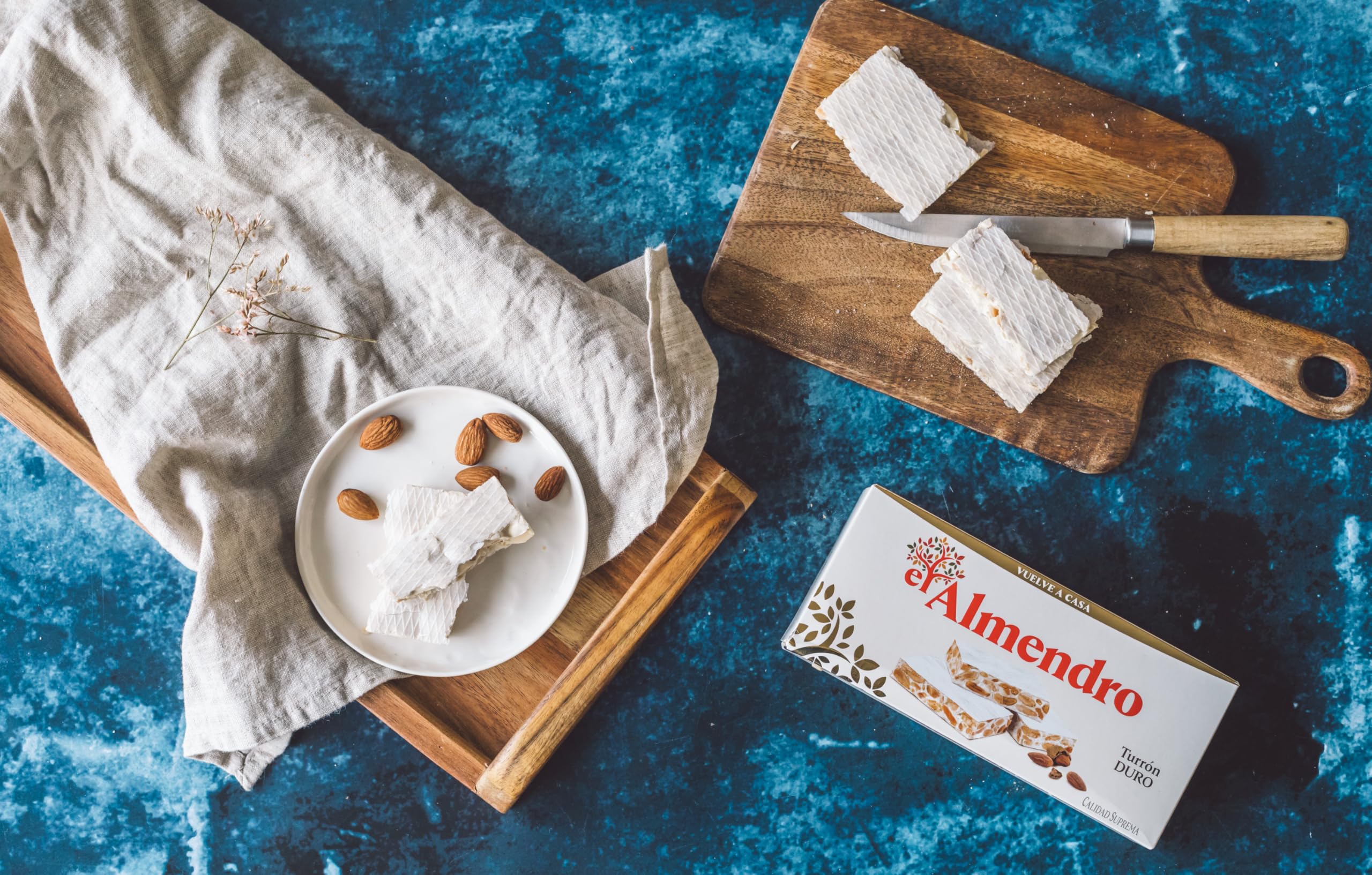El Almendro Turrón Duro serving on a dessert plate