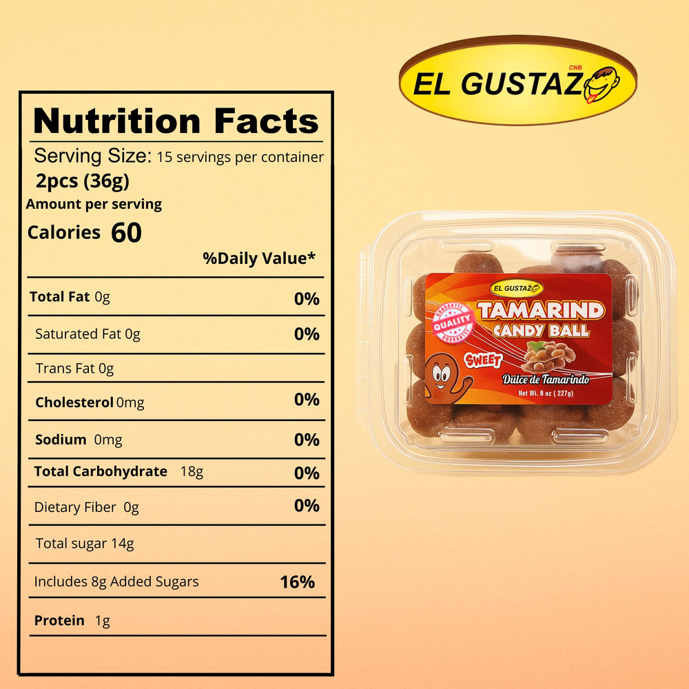 El Gustazo tamarind balls close-up, chewy texture ideal for on-the-go.