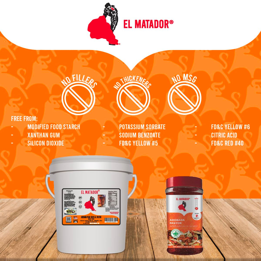 El Matador Adobada Al Pastor marinated pork or chicken yields juicy, tasty results.