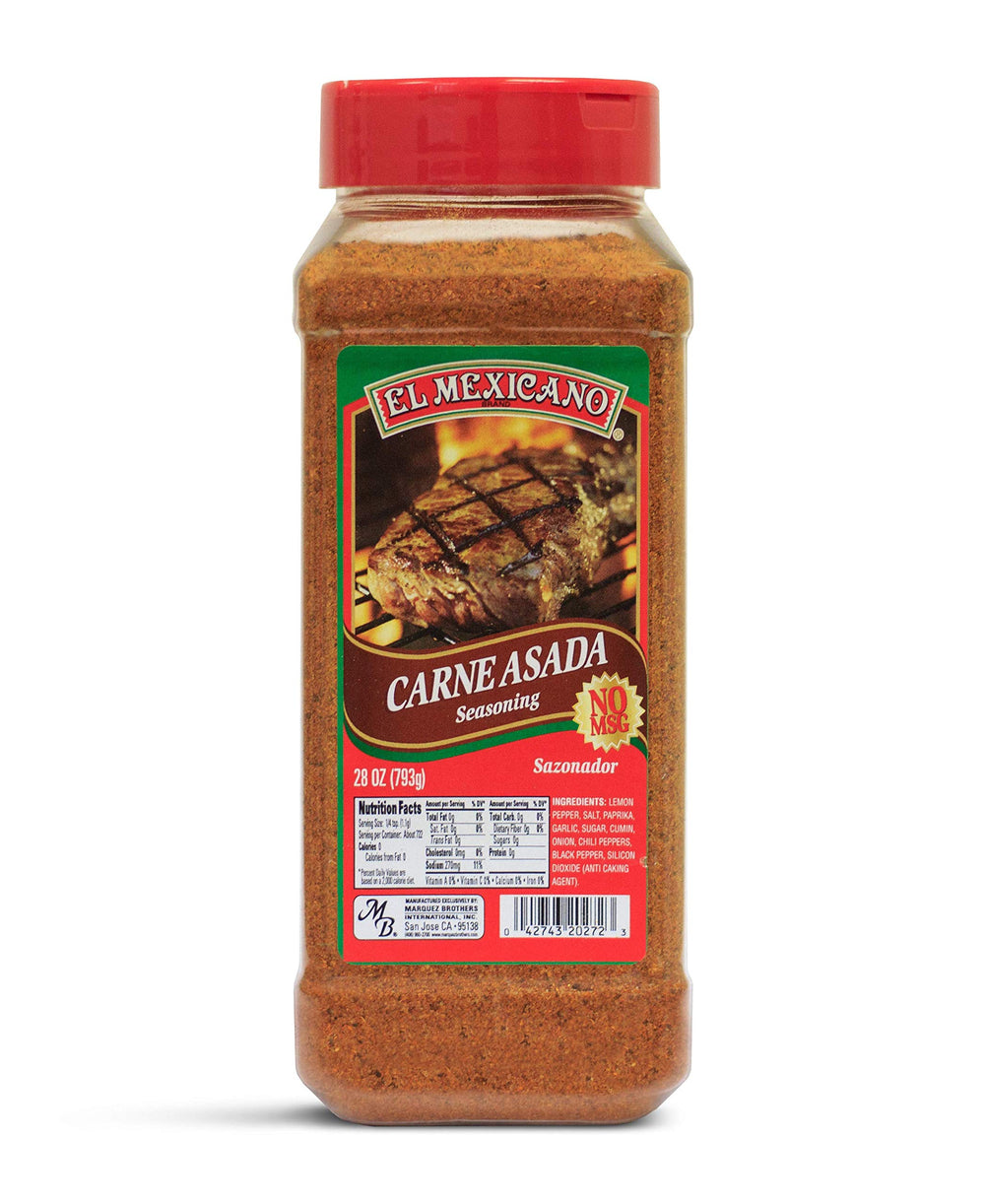 El Mexicano Carne Asada Seasoning packaging front for bold grilled flavor.