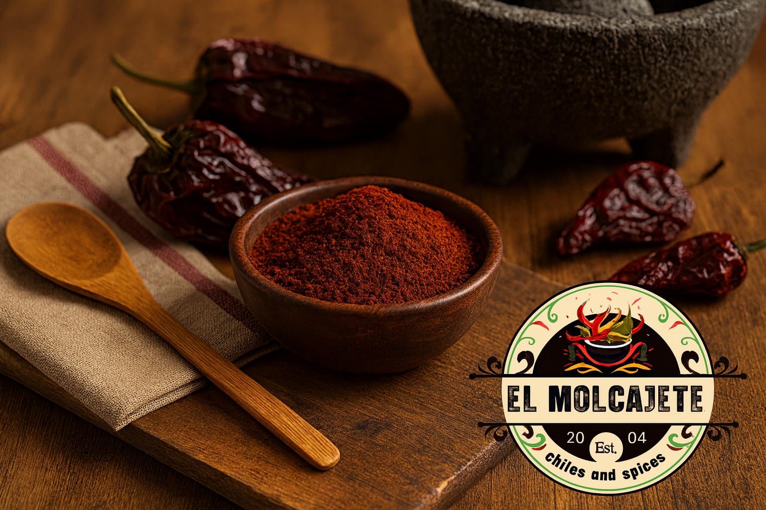El Molcajete ancho chile powder as a versatile sauce base.