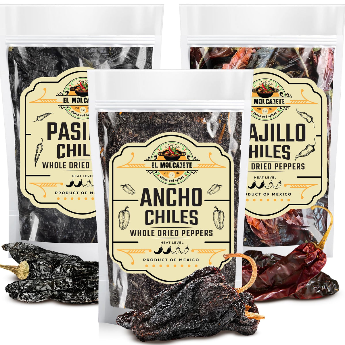 El Molcajete Ancho Chile whole dried for smoky base in mole sauces.