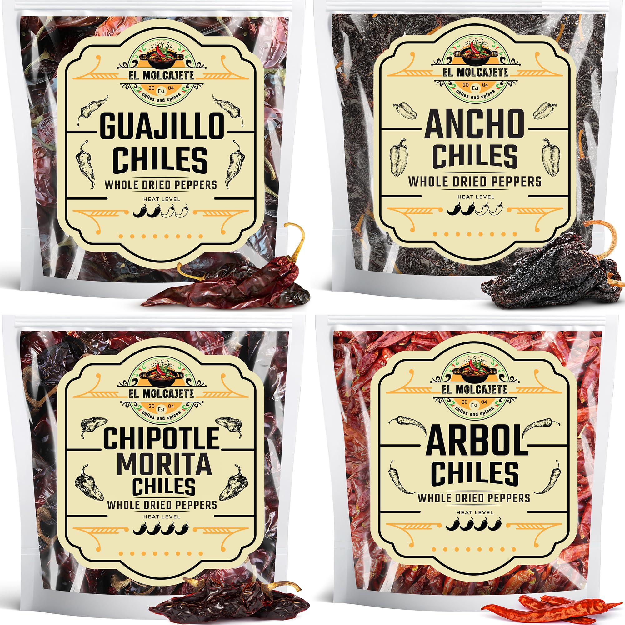 El Molcajete dried ancho chiles for authentic moles and sauces.