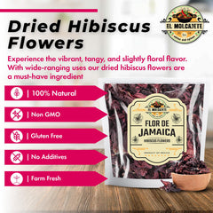 El Molcajete hibiscus petals close-up showing vibrant color for tea