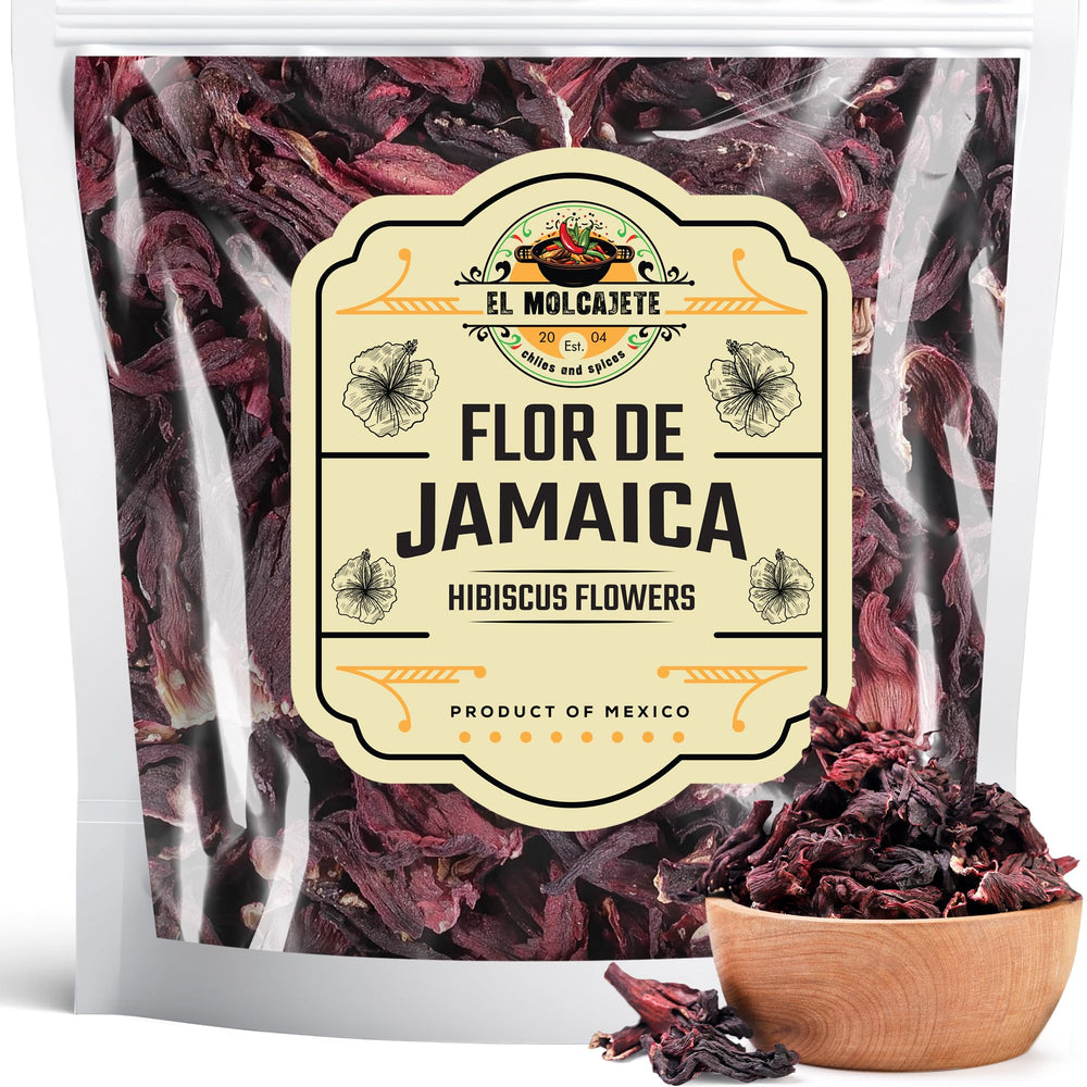 El Molcajete hibiscus flowers in resealable packaging for pure flavor and freshness