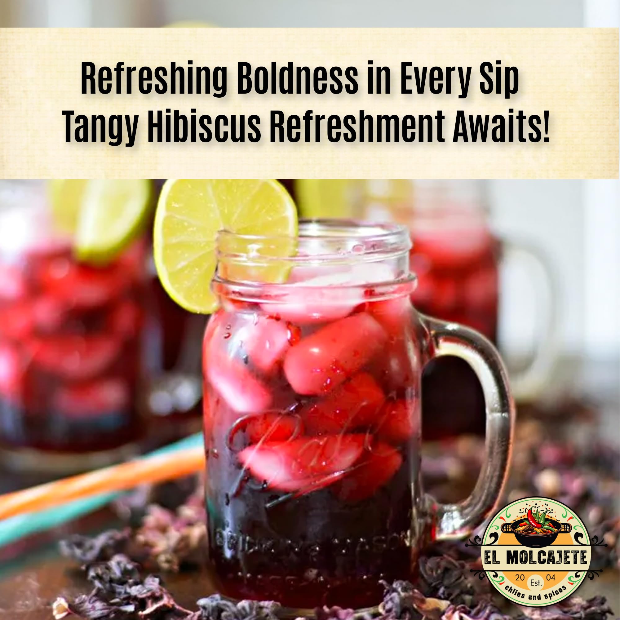 Hot tea cup steeping hibiscus petals, fragrant and bright