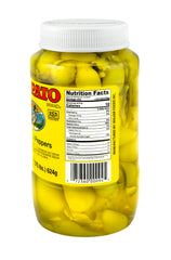 El Pato label closeup highlights kosher certification and authentic pickled peppers