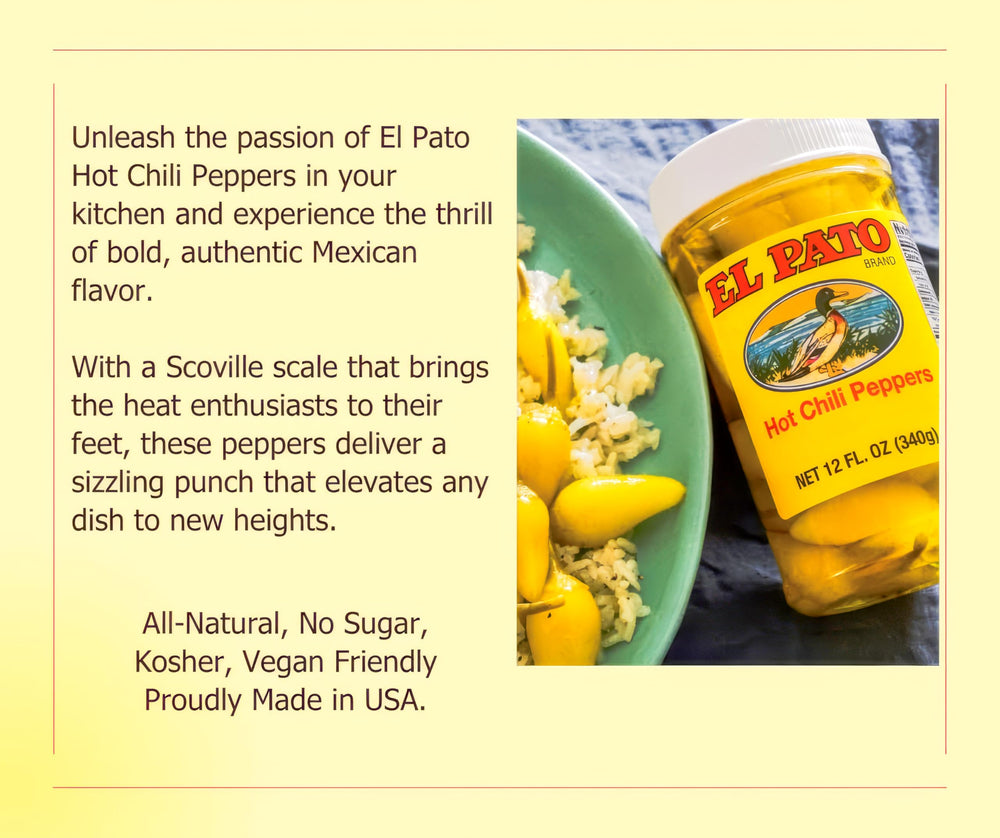 El Pato hot yellow chili peppers on a sandwich adding tangy heat