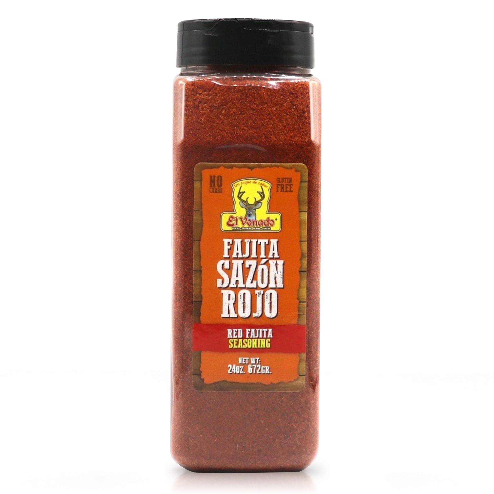 El Venado Fajita Sazon Rojo bottle pour enhances grilled fajitas with bold aroma