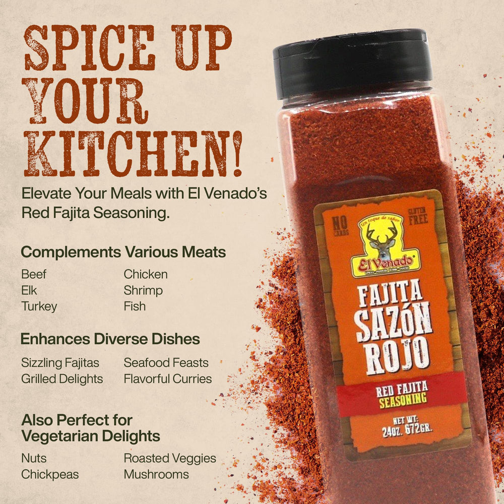 El Venado Fajita Sazon Rojo seasoning on chicken for bold fajita flavors