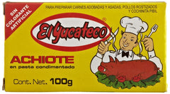 El Yucateco Achiote Paste jar front view for authentic color and aroma.