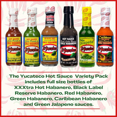 El Yucateco Green Habanero sauce bottle for vibrant meat dishes.