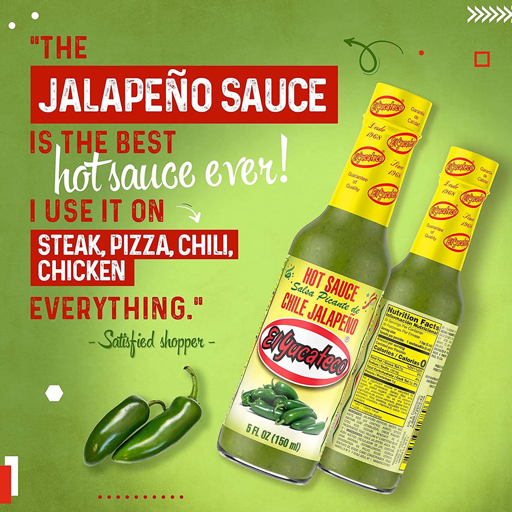 El Yucateco Jalapeno hot sauce served with tacos to showcase quick flavor boost.