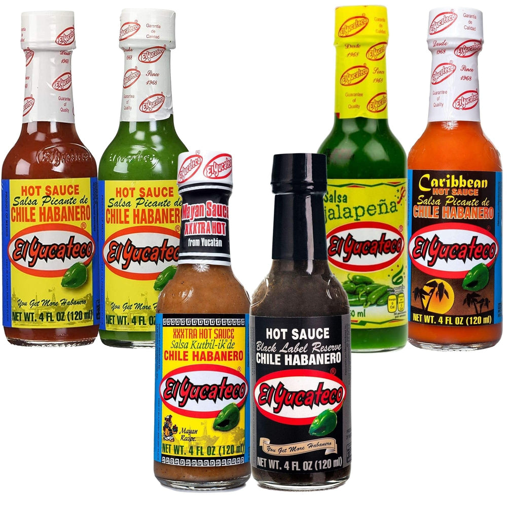 El Yucateco Red Habanero sauce bottle adds bold heat to tacos.