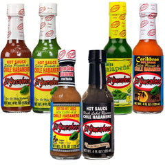 El Yucateco Red Habanero sauce bottle adds bold heat to tacos.