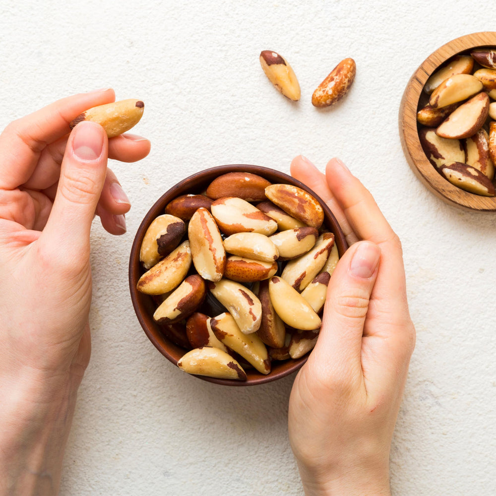 Elan Brazil Nuts arranged on a board for snacking or baking
