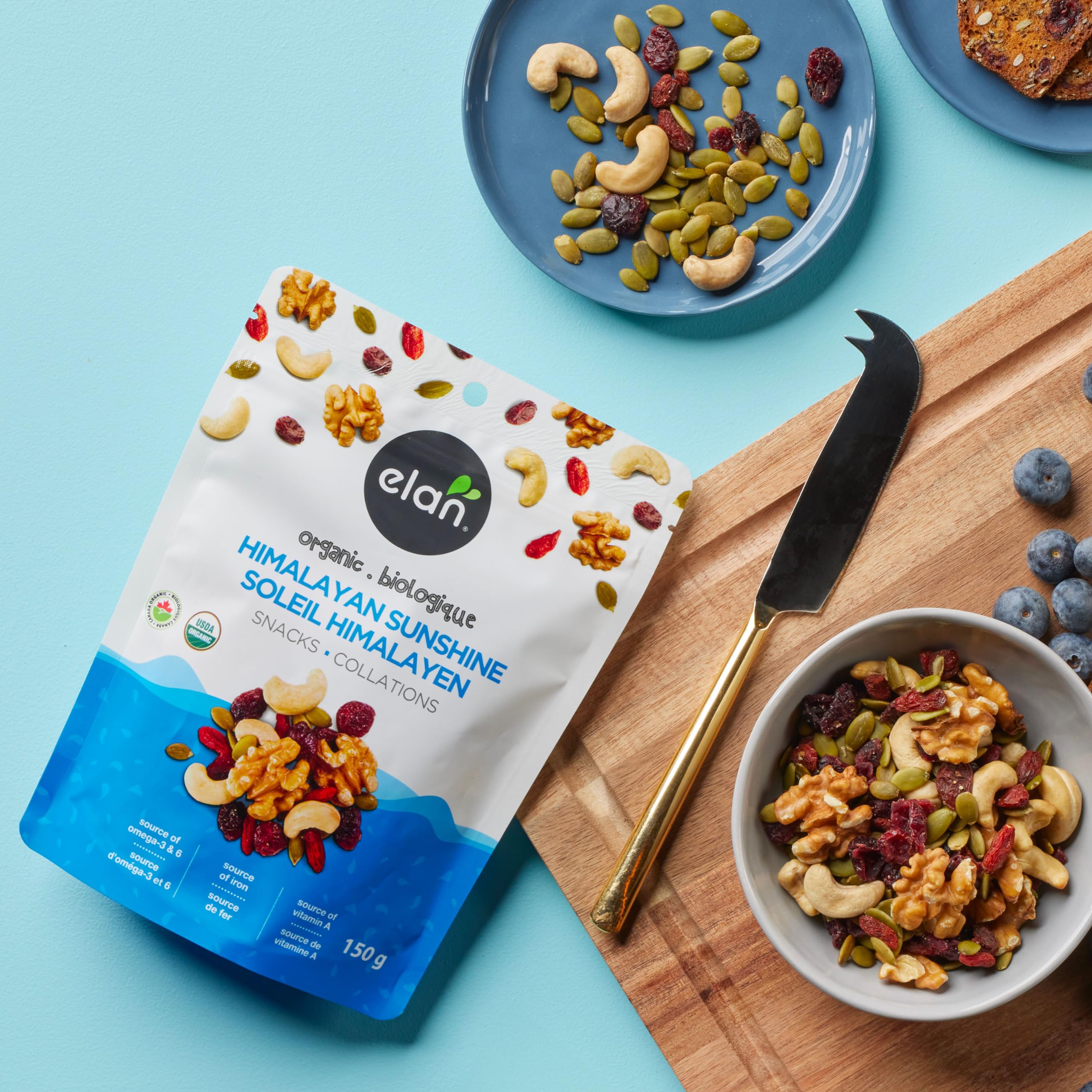 Elan Himalayan Sunshine Mix on-the-go packaging for convenient healthy fueling.
