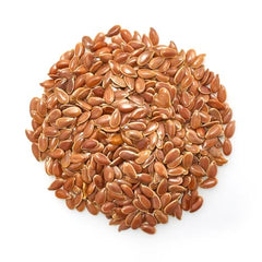 Elan Organic Flax Seeds pour image highlights easy sprinkling over cereals for fiber boost.