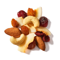 Elan Rainforest Mix roasted almonds close-up, heart-healthy crunch.