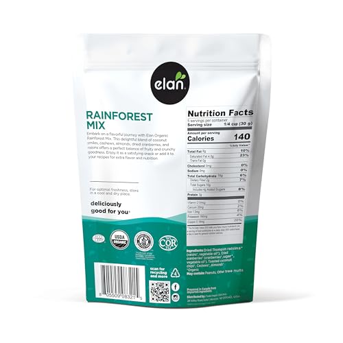 Elan Rainforest Mix roasted cashews close-up, crunchy protein boost.