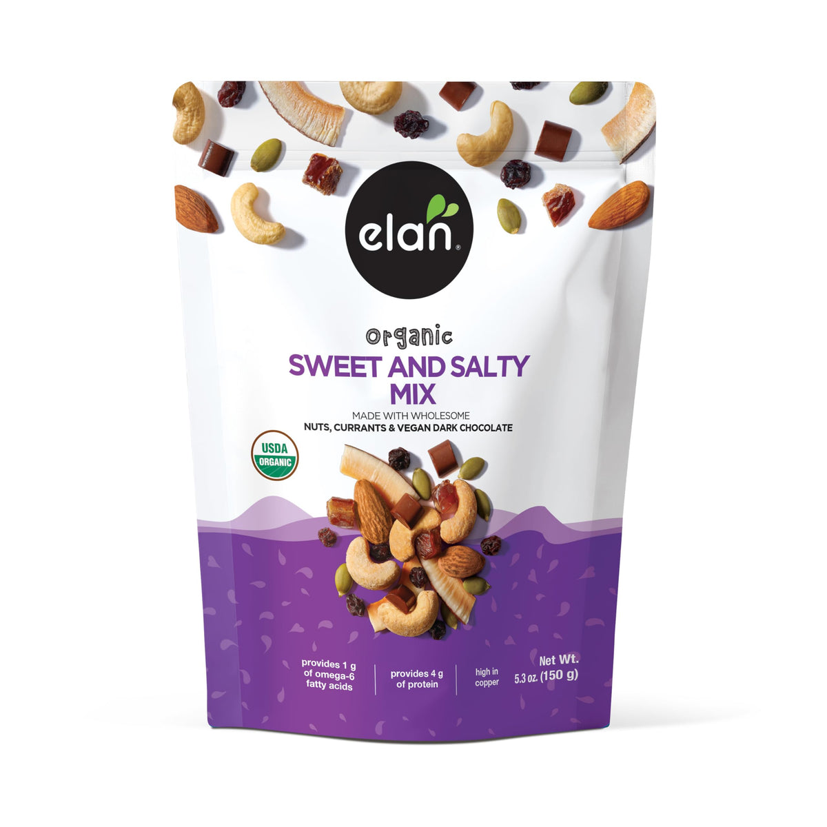 Elan Sweet & Salty Mix front view in a bowl for a quick healthy snack.