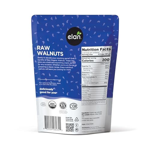 Elan Walnuts unsalted unroasted bag ideal for salads and baking