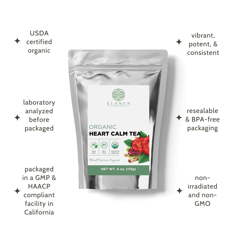 Elanen Naturals Heart Calm Tea cinnamon sticks; warm spice enhances cozy, flavorful sips