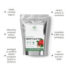 Elanen Naturals Heart Calm Tea cinnamon sticks; warm spice enhances cozy, flavorful sips