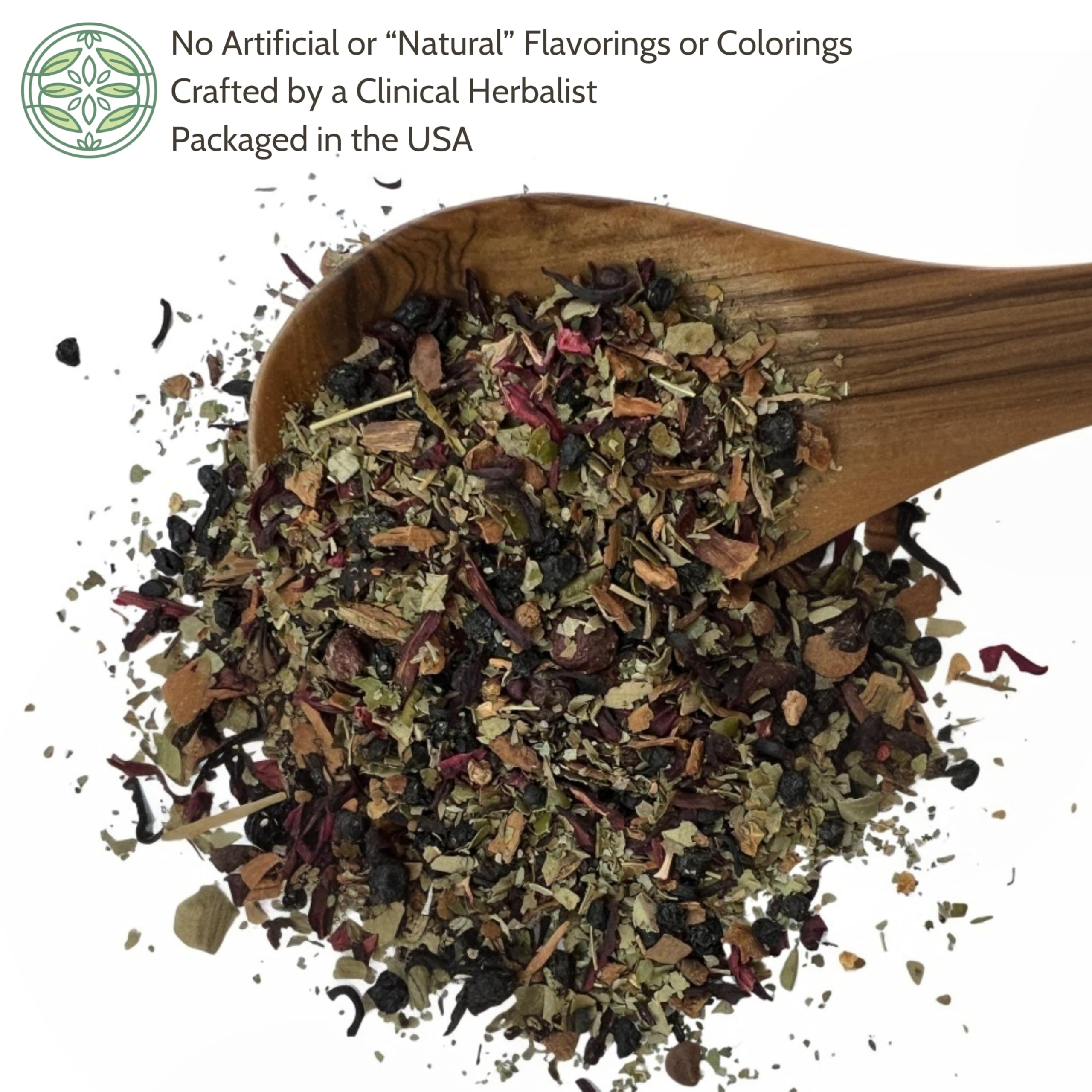 Elanen Naturals Heart Calm Tea hibiscus closeup; vibrant aroma enhances a calming ritual