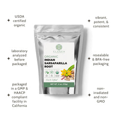Brewing Elanen Naturals sarsaparilla tea yields earthy warmth.
