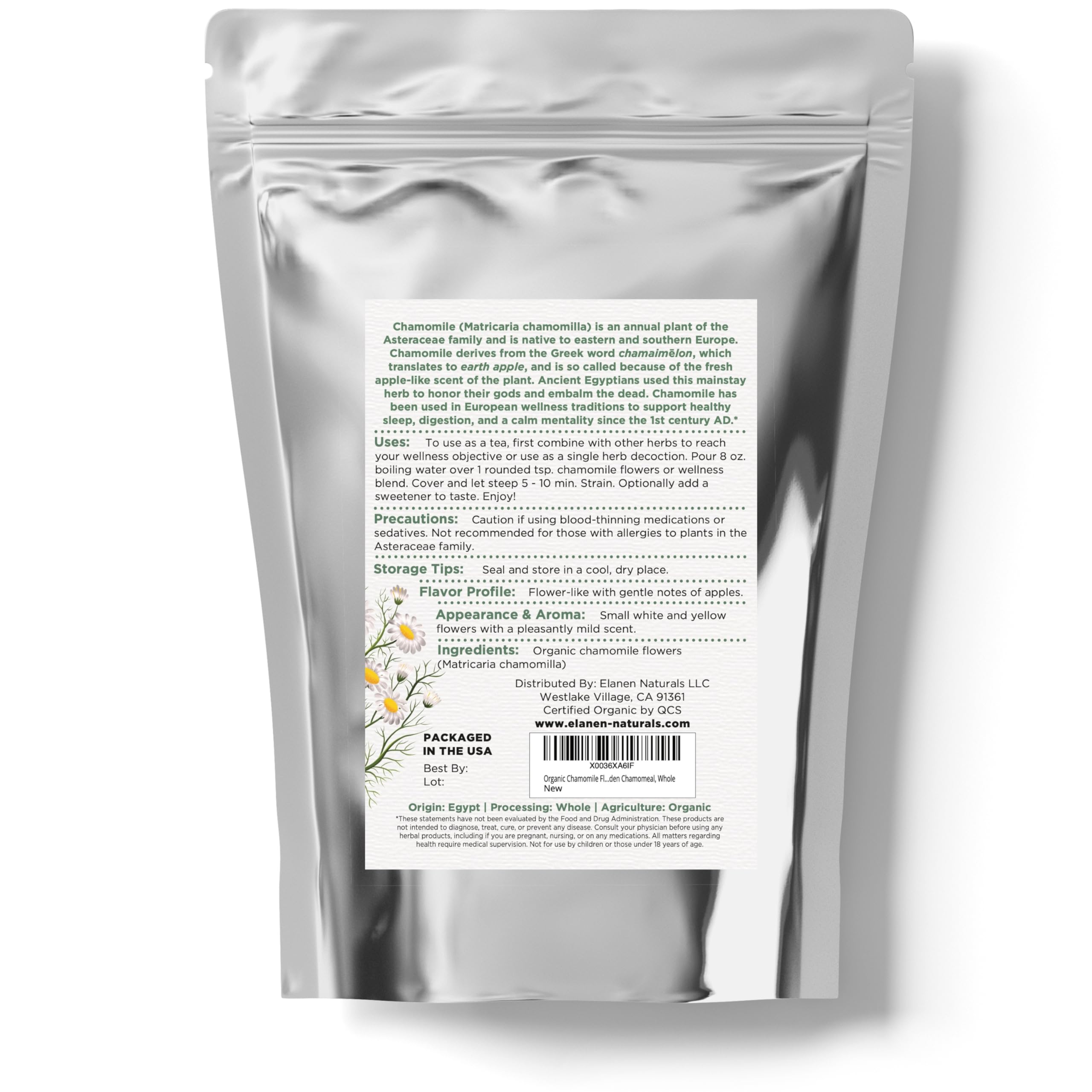 Elanen Naturals USDA Organic label on the packaging