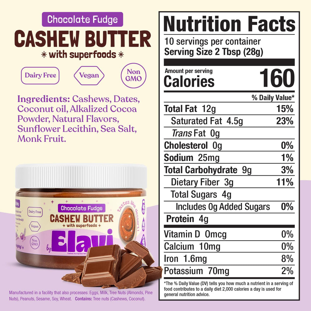 ELAVI Keto Cashew Butter on toast demonstrates a low-sugar dessert option.
