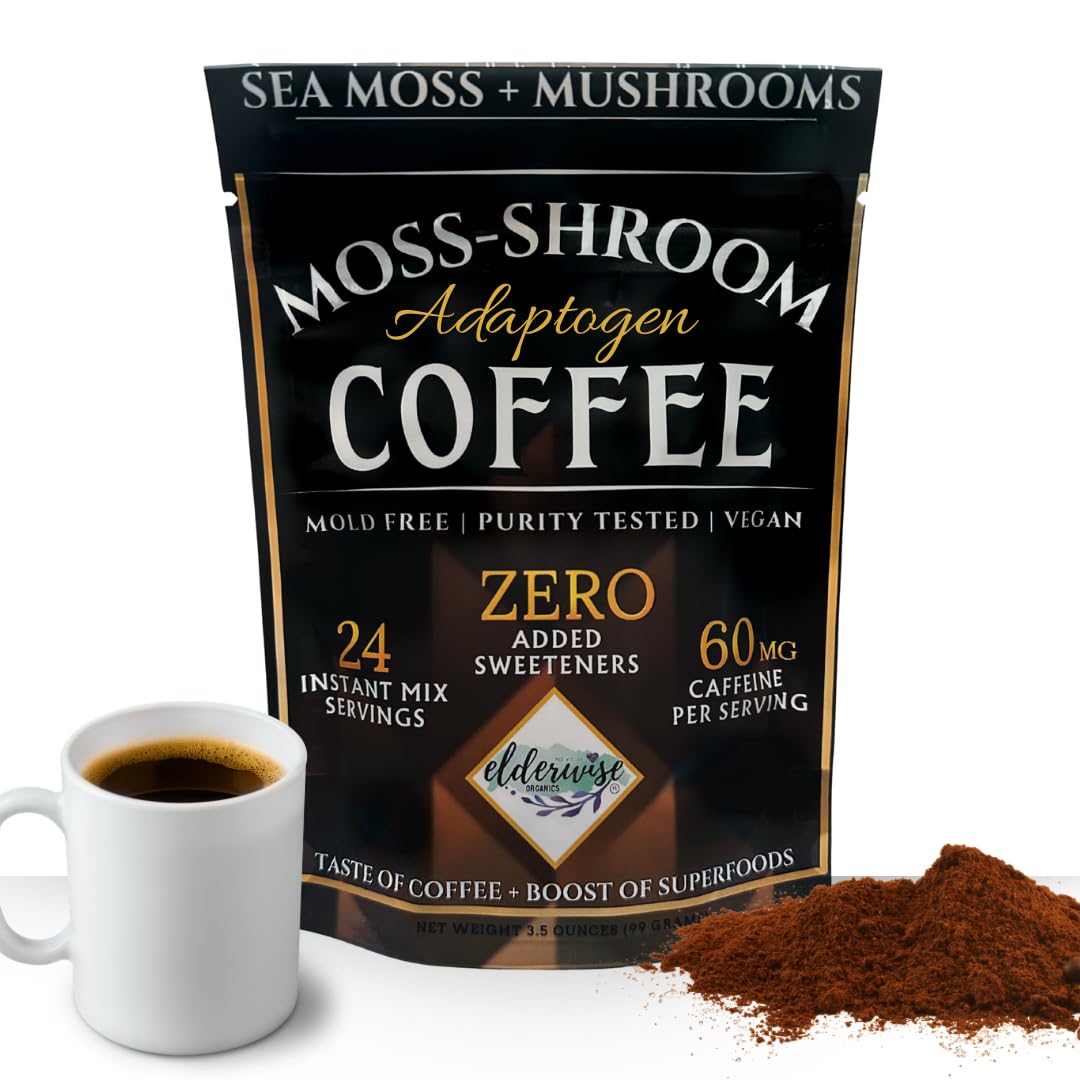 Elderwise Coffee with Mushrooms and Sea Moss instant preparation for quick use