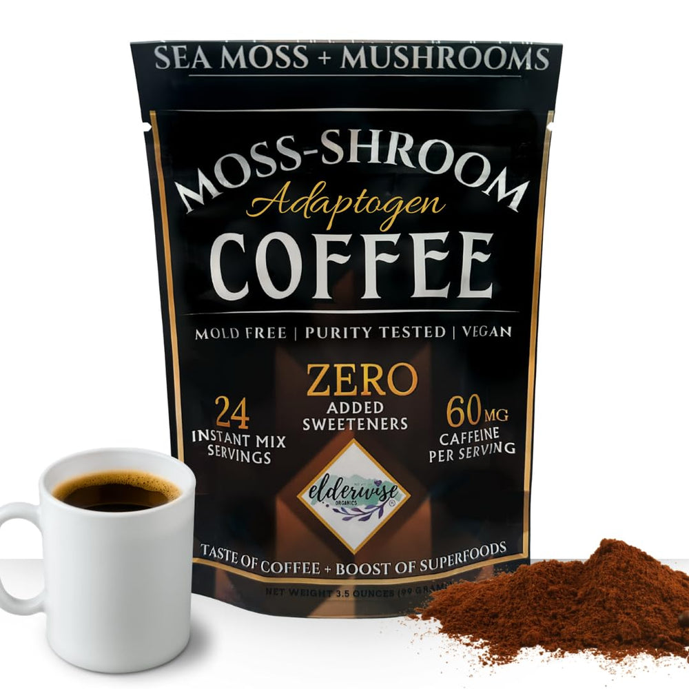 Elderwise Coffee with Mushrooms and Sea Moss instant preparation for quick use