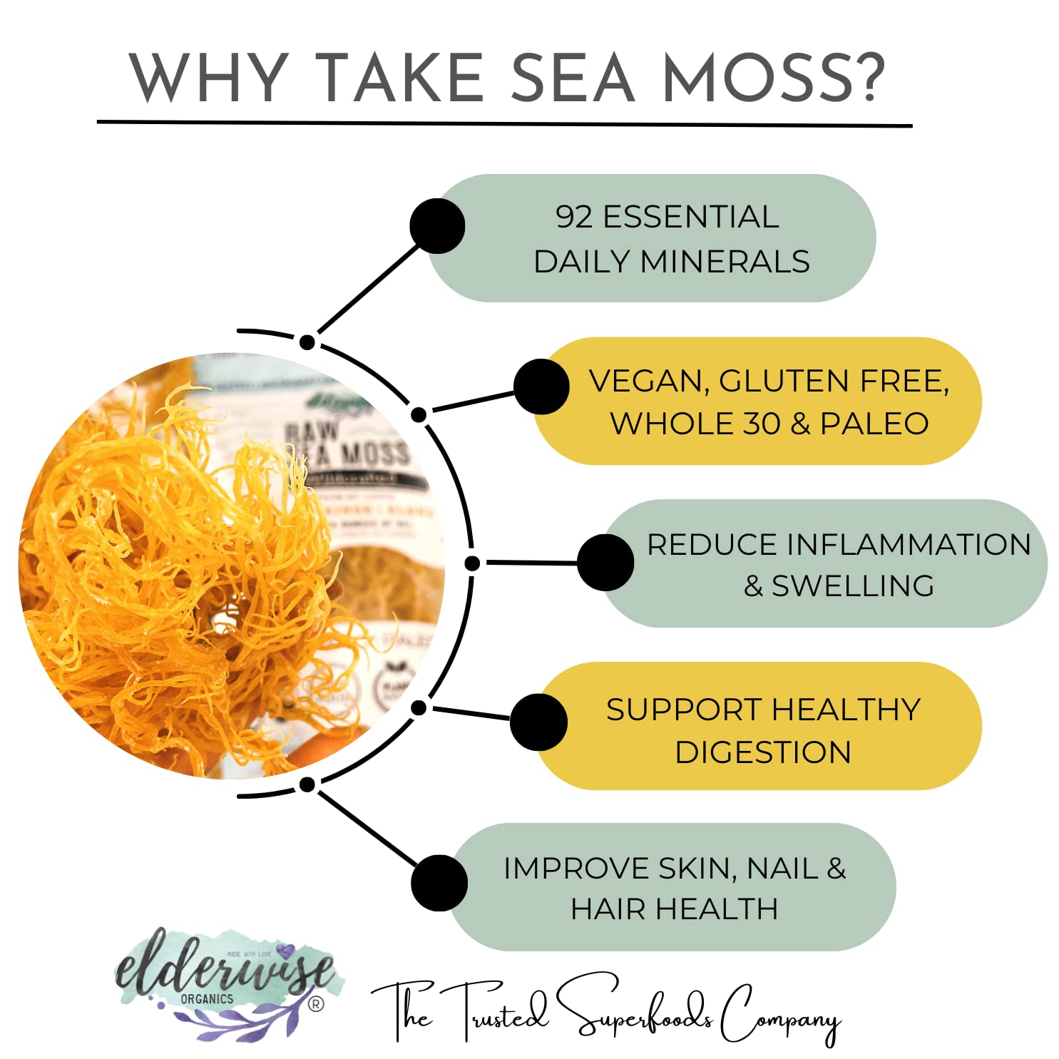 Elderwise Sea Moss wash and rinse scene ready for prep and blending.