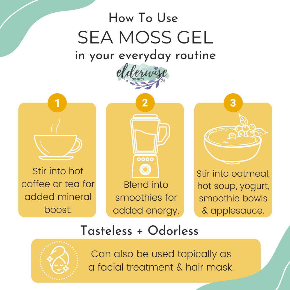 Elderwise Sea Moss Wildcrafted raw mineral-rich material for recipes