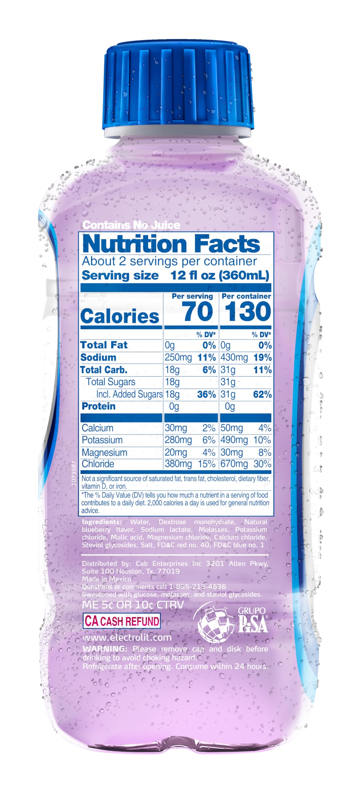 Ingredient close-up highlights natural glucose as a sweetener.