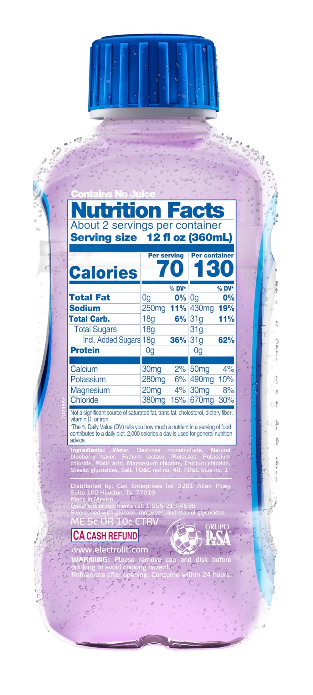 Ingredient close-up highlights natural glucose as a sweetener.