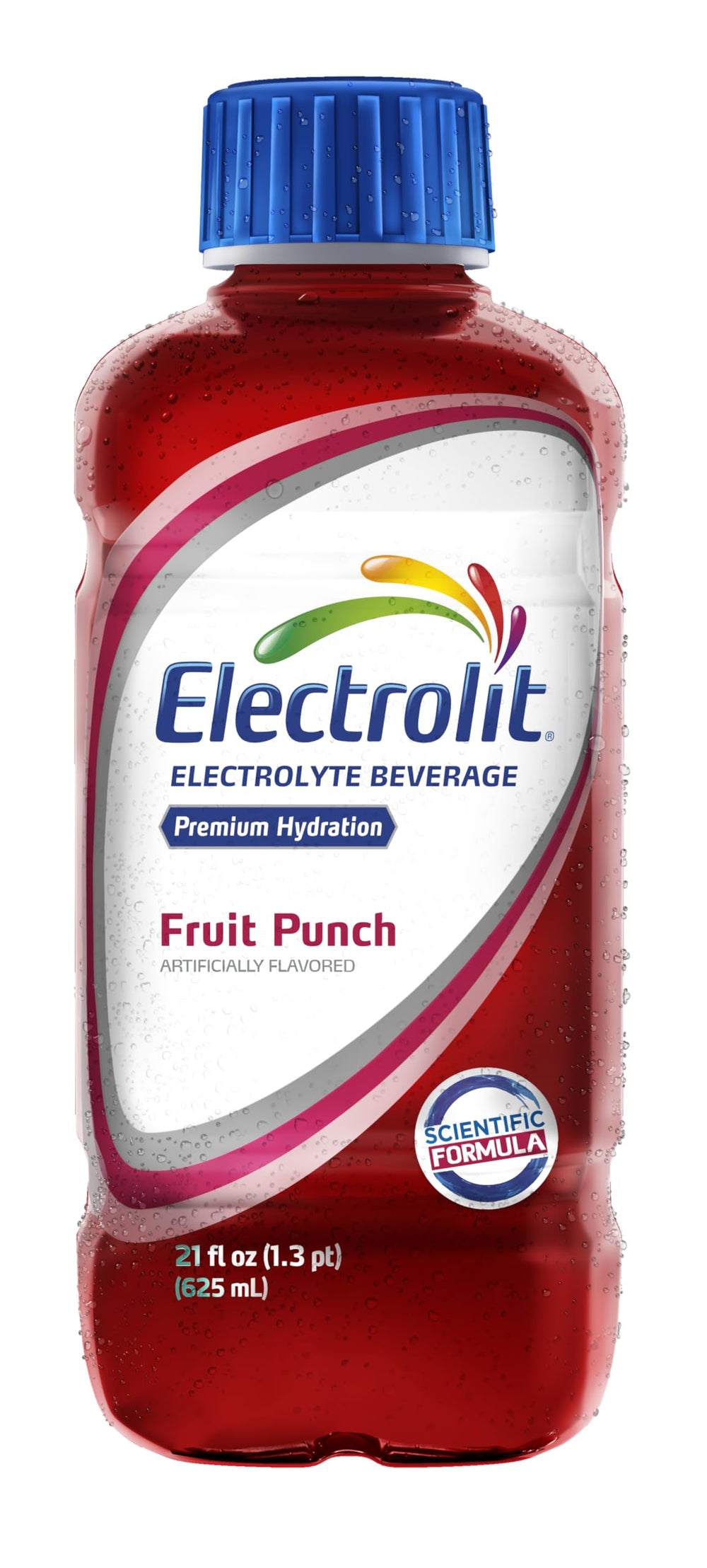 Electrolit Fruit Punch bottle side view for on-the-go hydration.