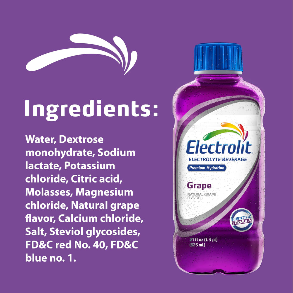 Electrolit Grape packaging displayed in store for convenient purchase
