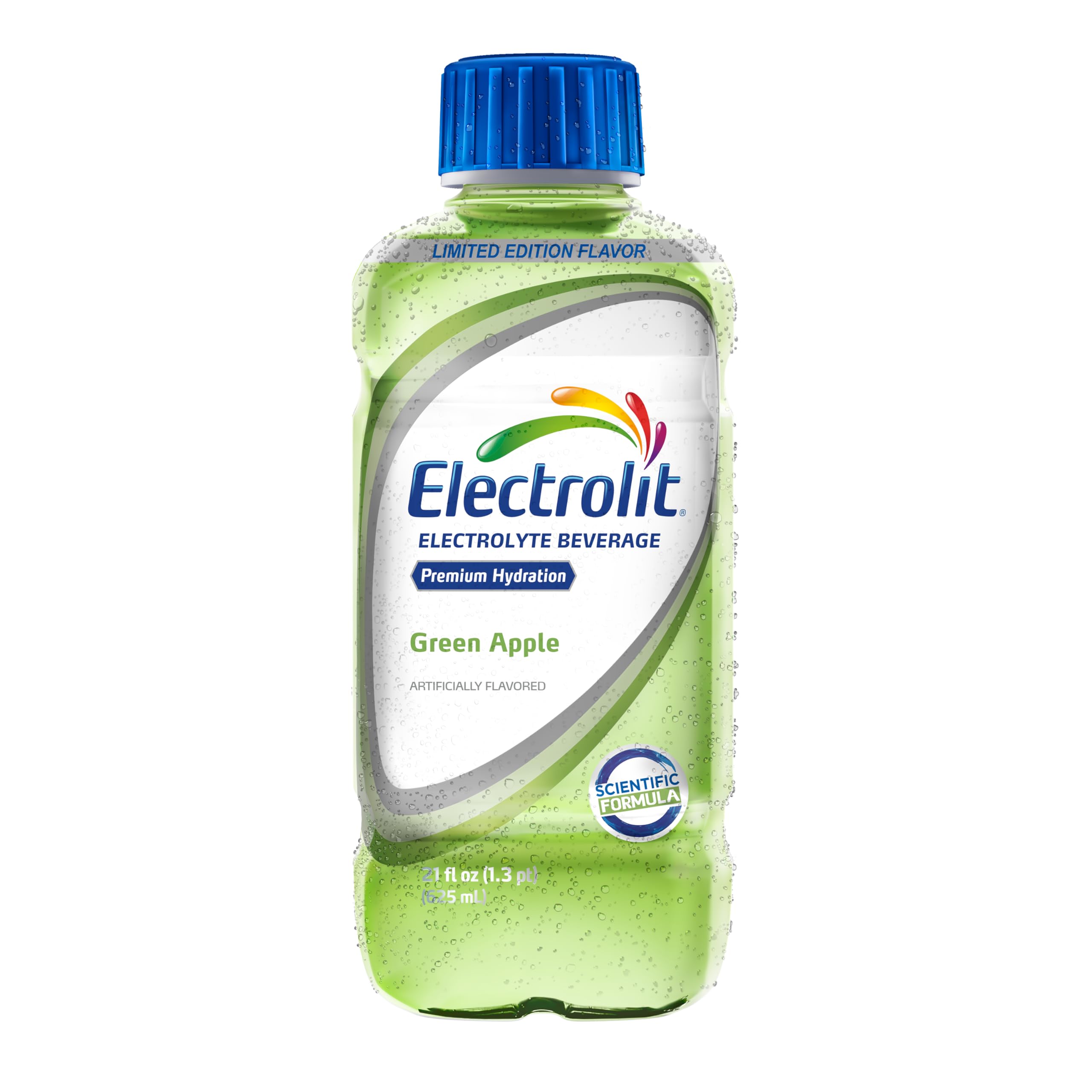 Electrolit Green Apple label closeup showing electrolyte blend
