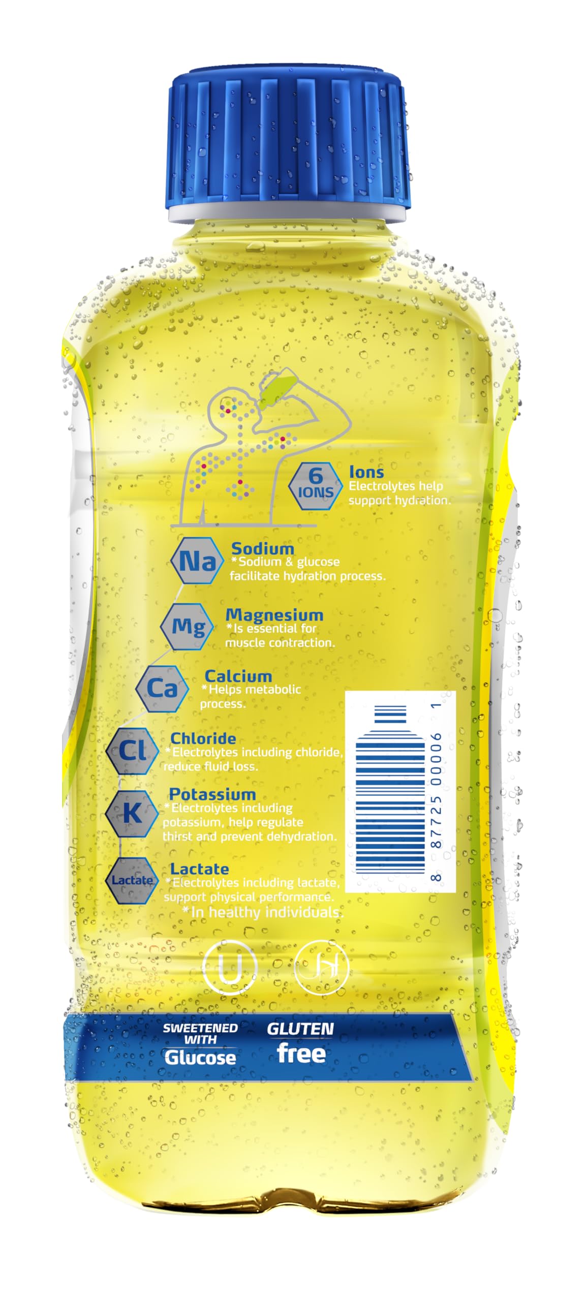 Electrolit Lemon-Lime label close-up highlights premium ingredients.
